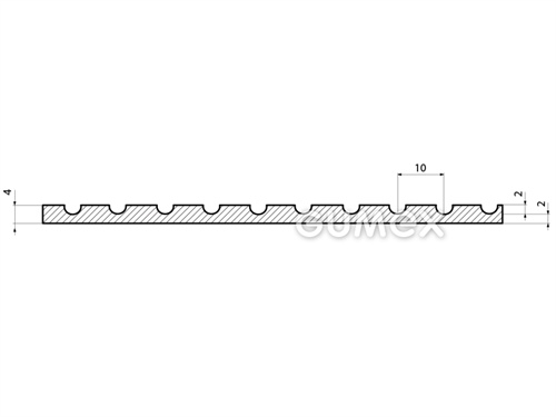 Gummiboden G 6, 4mm, Breite 1200mm, 65°ShA, SBR, gerillte Ausführung, -20°C/+60°C, Ziegelfarbe, 